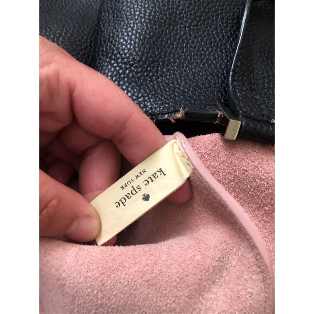 Kate spade hayes street Mandy Maryanne black cow leather bow  shoulder bag leath - Picture 6 of 10